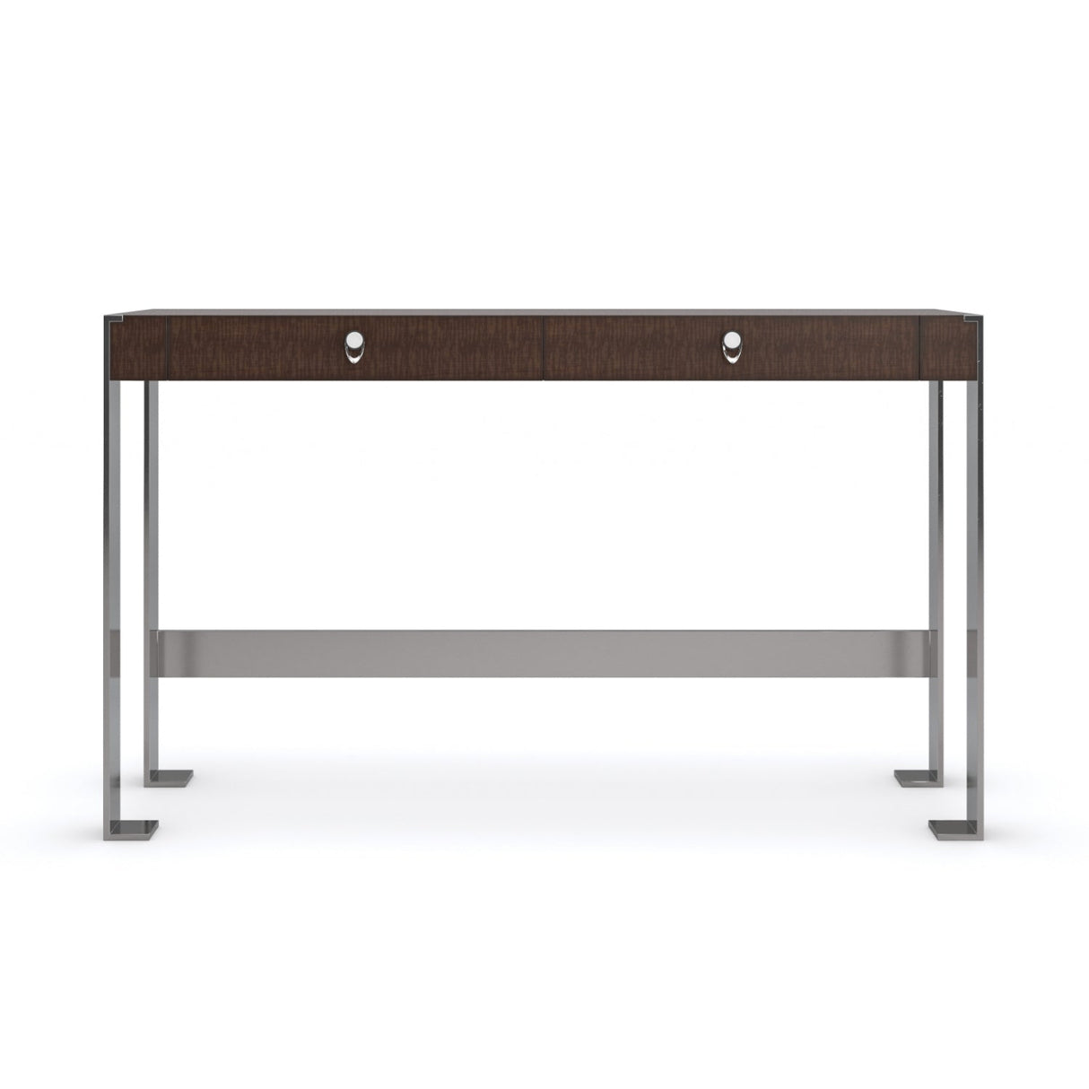 Metal Legged 2-Drawer Desk – Open for Business – rear view