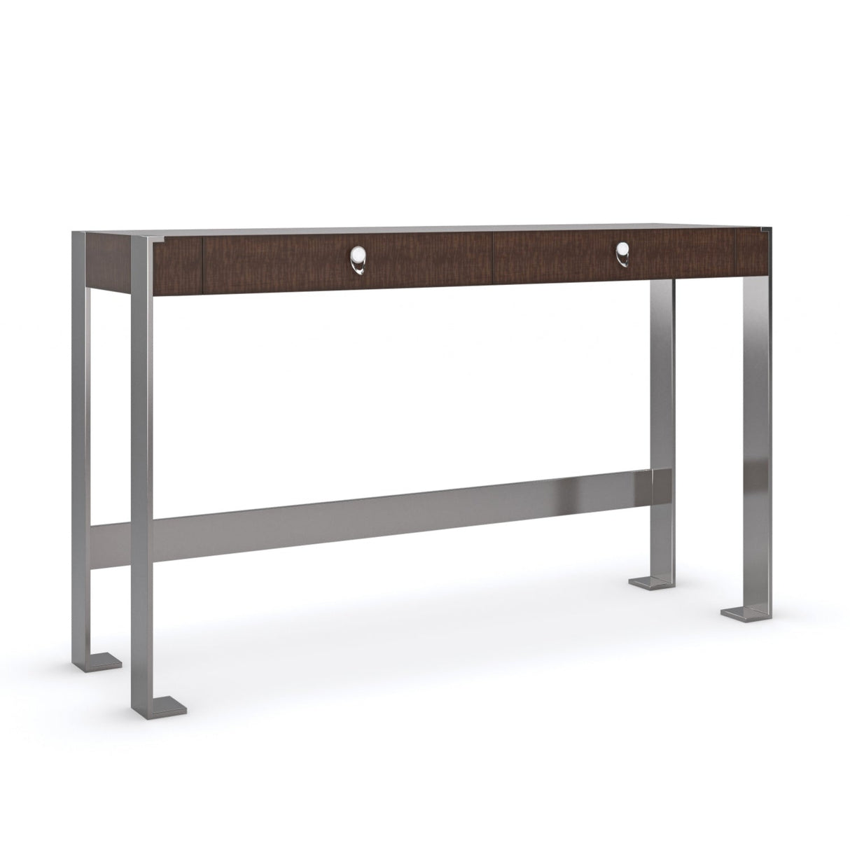 Metal Legged 2-Drawer Desk – Open for Business – front view
