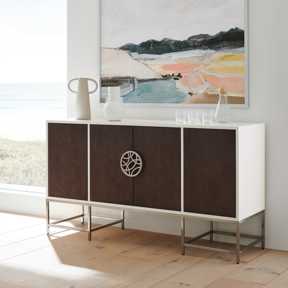 Wooden 4-Door Sideboard – A Touch of Class – angled view