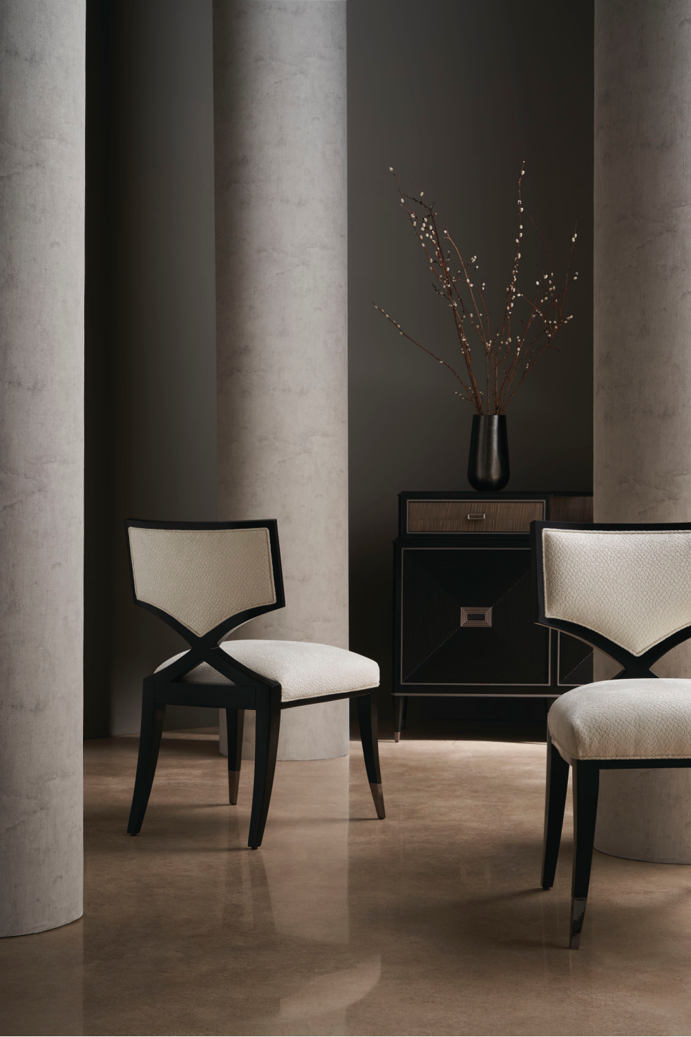 Ivory Chenille Dining Chair | Caracole First Chair | Oroa.com