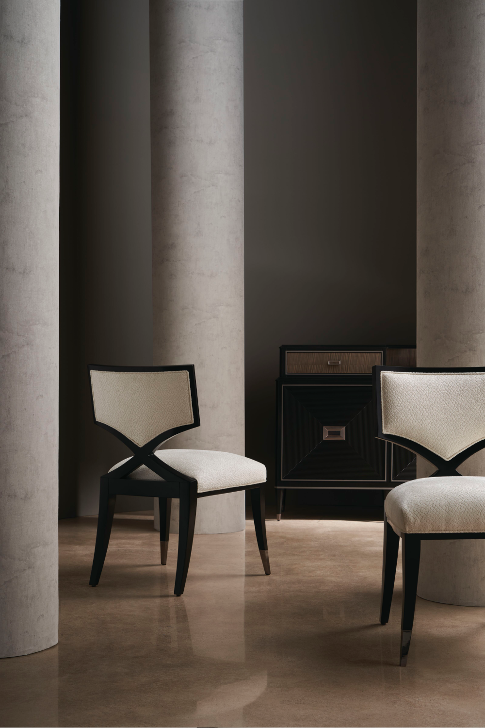 Ivory Chenille Dining Chair | Caracole First Chair | Oroa.com