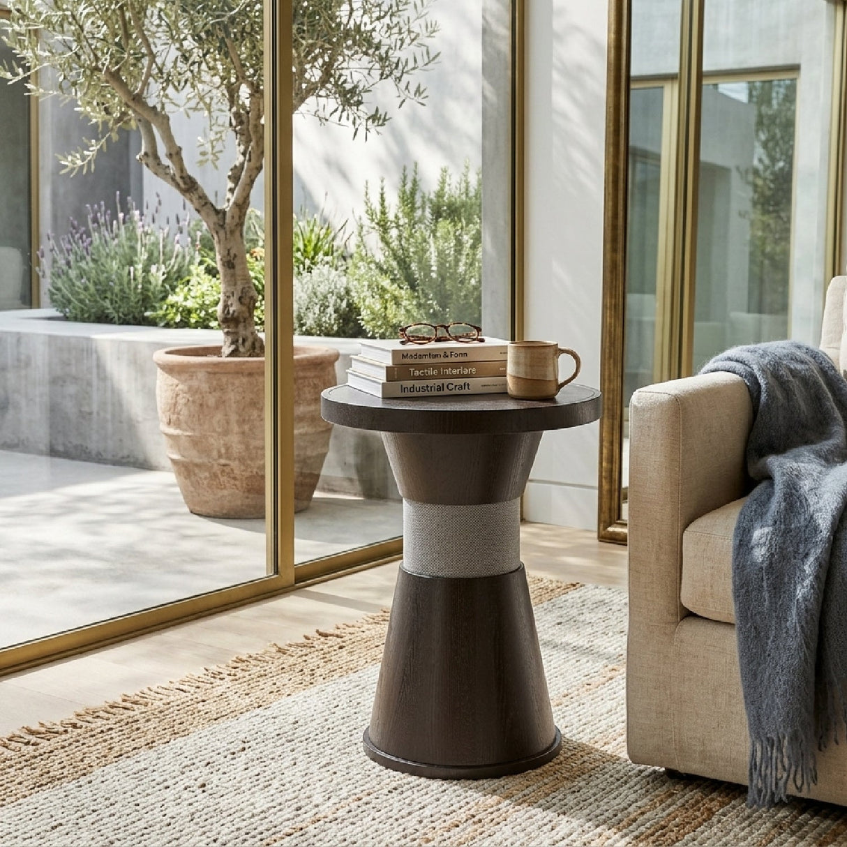Dark Brown Ash Side Table | Caracole Periscope | Oroa.com