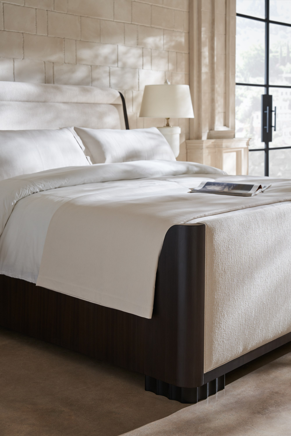 Dark Brown Modern Bed | Caracole Slow Wave | Oroa.com