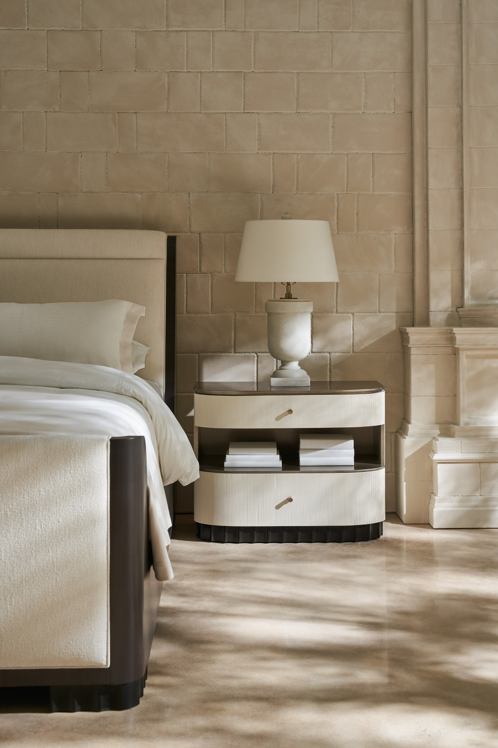 Dark Brown Modern Bed | Caracole Slow Wave | Oroa.com