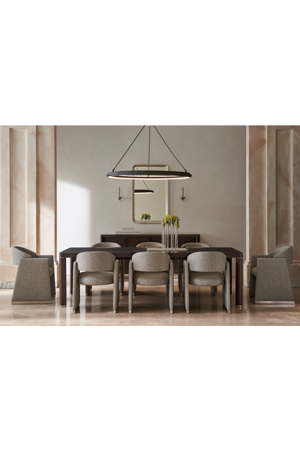 Gray Geometrical Dining Chair | Caracole Polish Off | Oroa.com