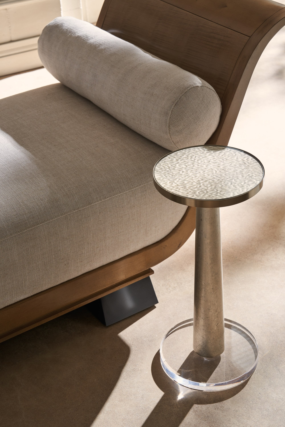 Wavy Glass Pedestal Side Table | Caracole Beyond | Oroa.com