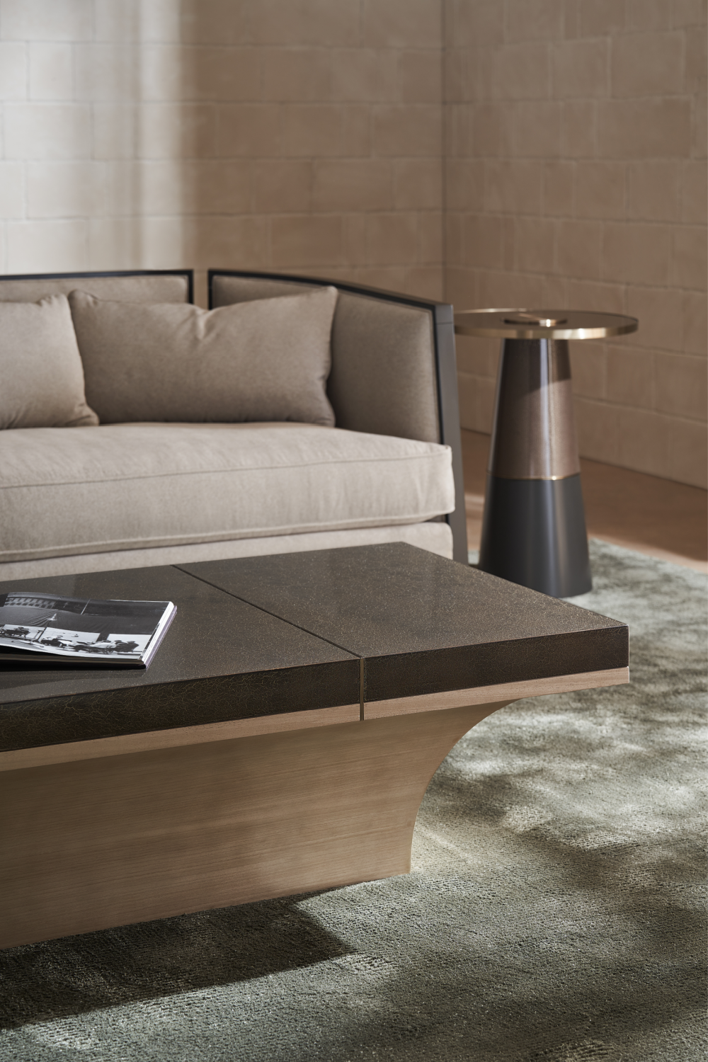 Glass Pedestal Side Table | Caracole Aperture | Oroatrade.com