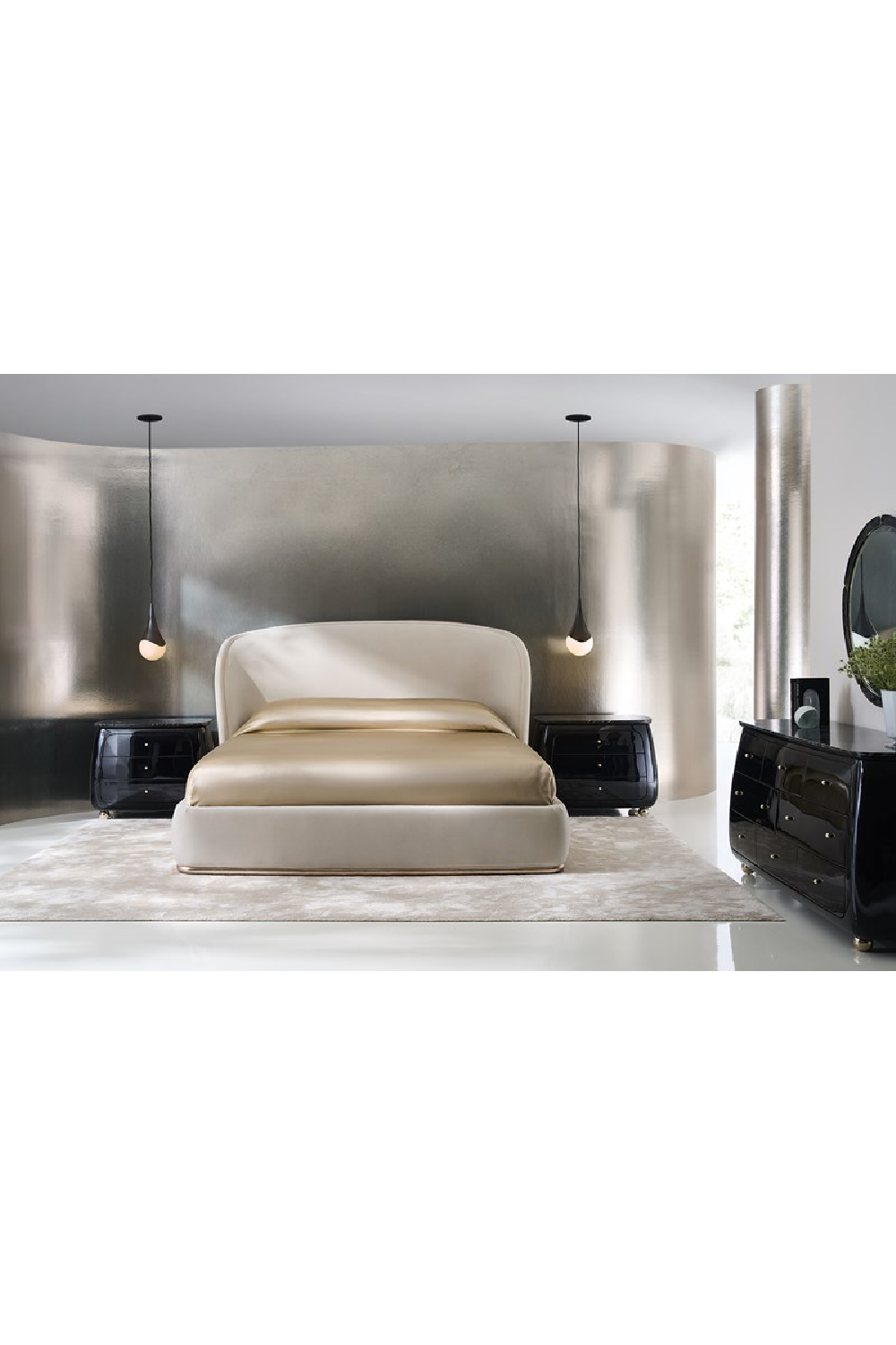 Black 8-Drawer Curved Dresser | Caracole Cabochon | Oroa.com