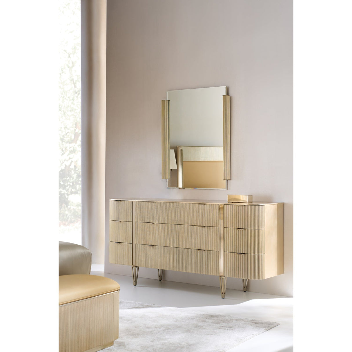 Fluted Side Beveled Mirror – Love To Look! – side view