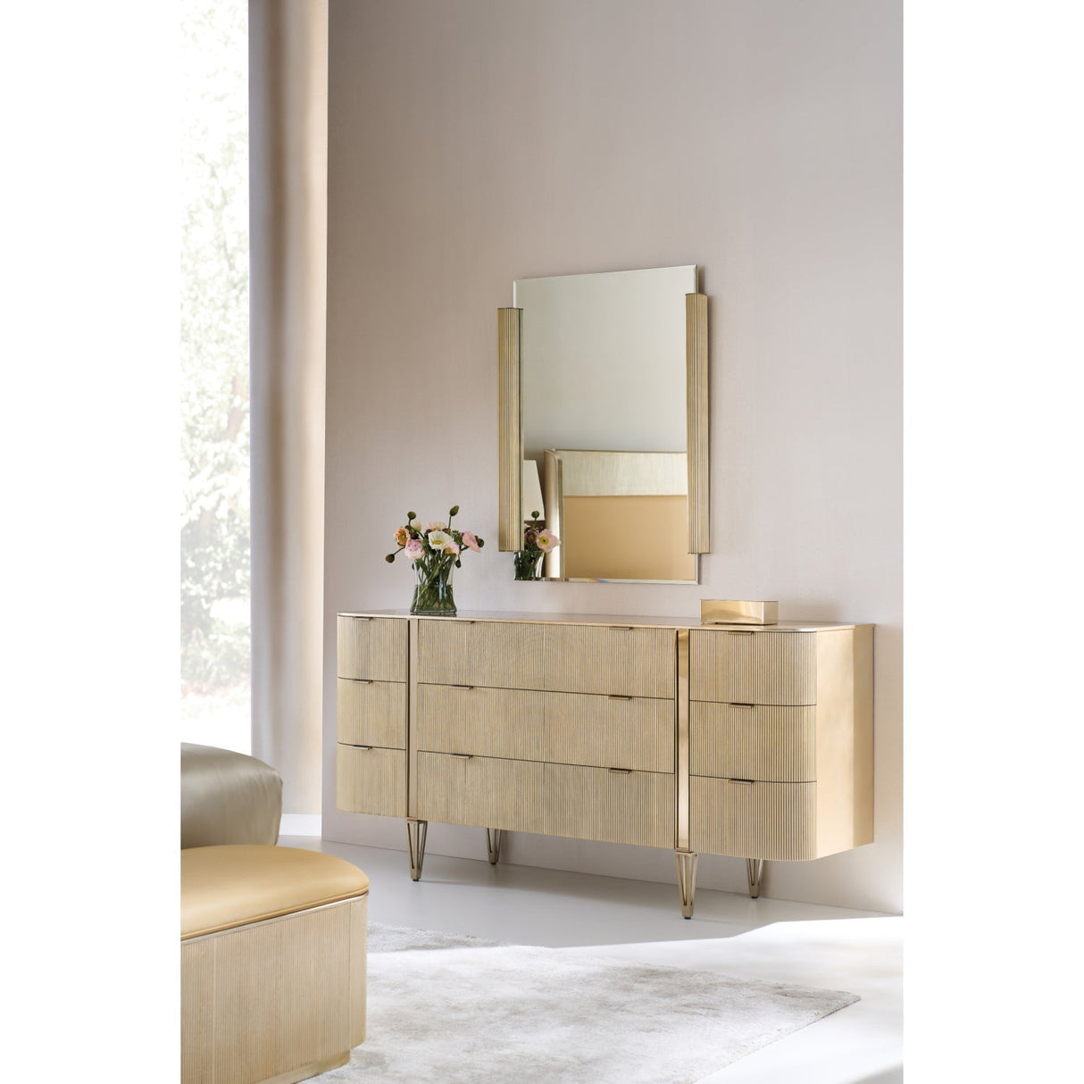 Fluted Side Beveled Mirror – Love To Look! – rear view