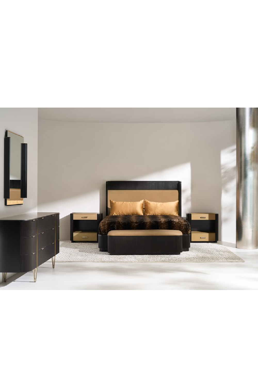 Fluted Sides 2-Drawer Nightstand L | Caracole Love-Ly! | Oroa.com