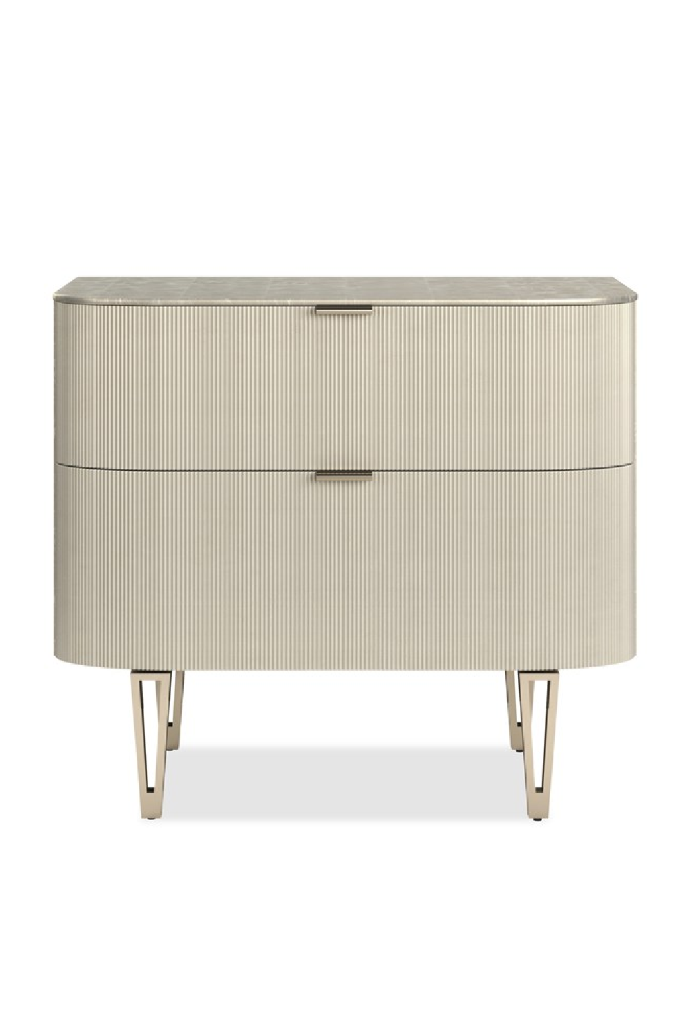 Birch Reeded 2-Drawer Nightstand | Oroa.com