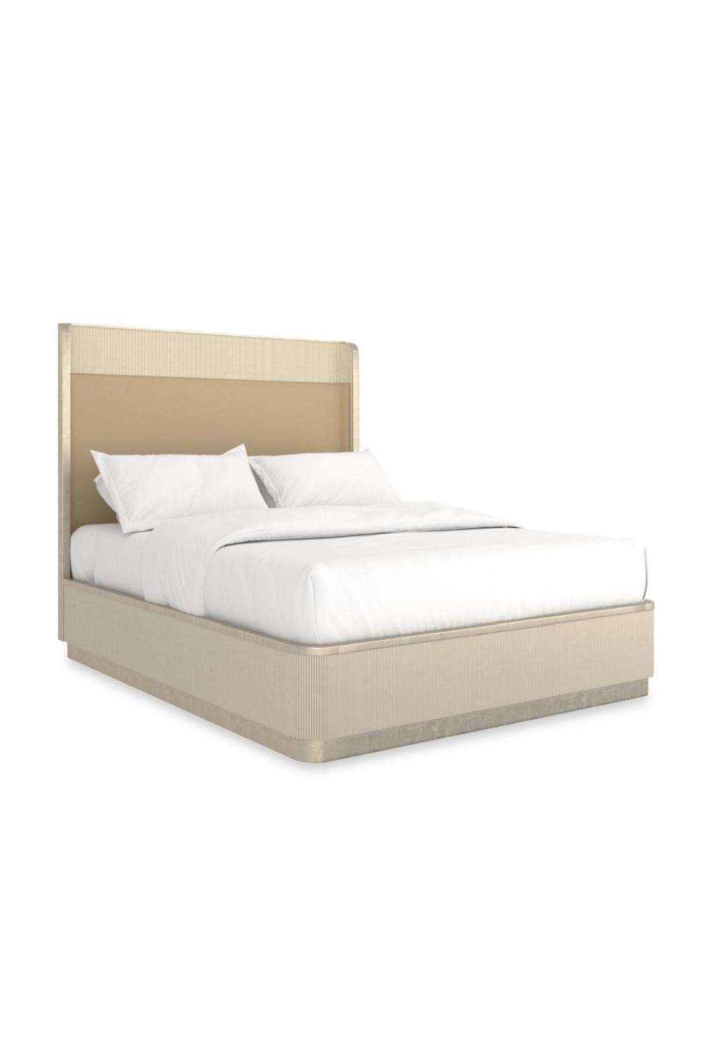 Gold Trim Reeded Queen Bed | Oroa.com