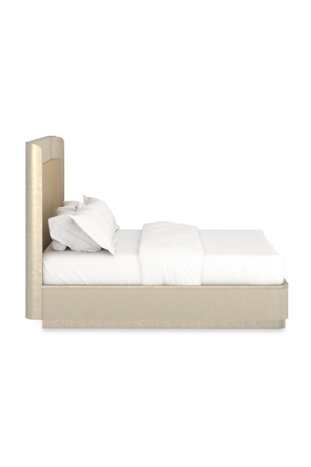 Gold Trim Reeded Queen Bed | Oroa.com