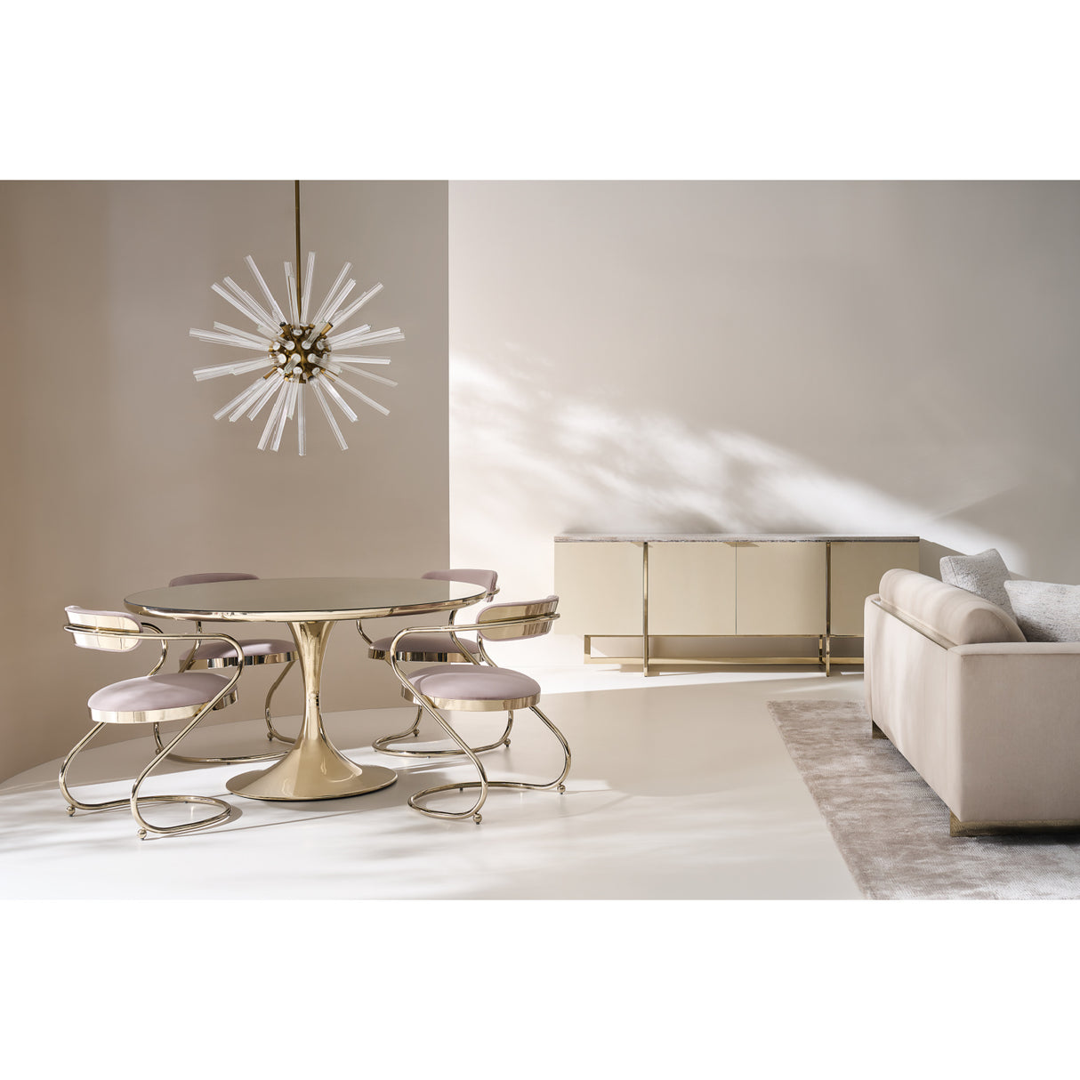 Mirror Top Round Dining Table | Oroa.com