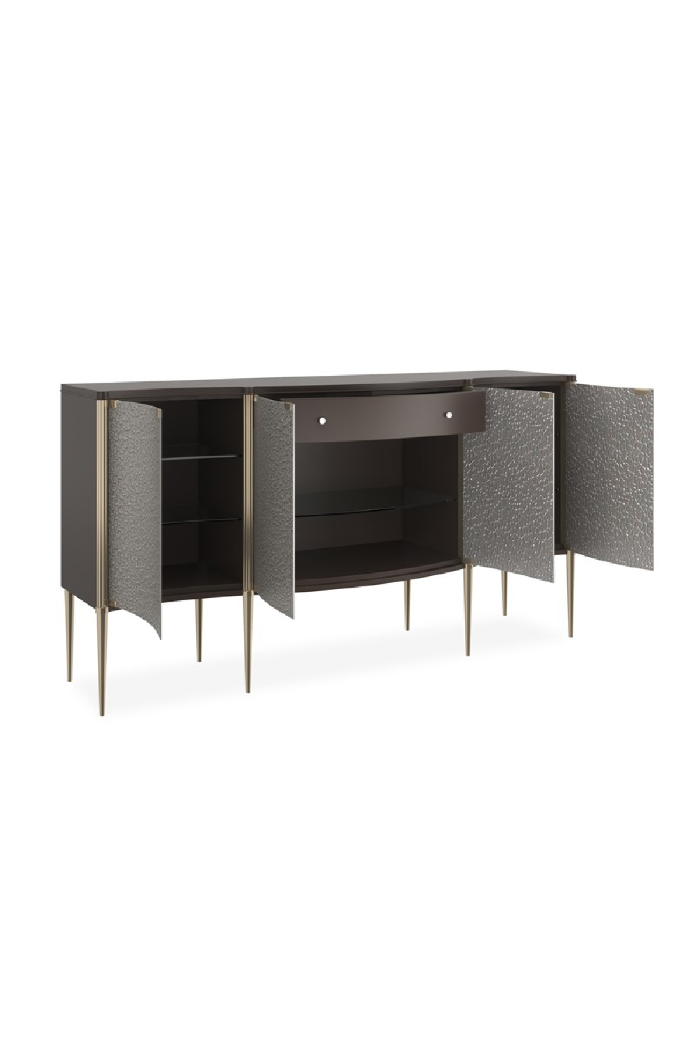 Curved Glass 4-Door Sideboard | Caracole A New Day | Oroa.com