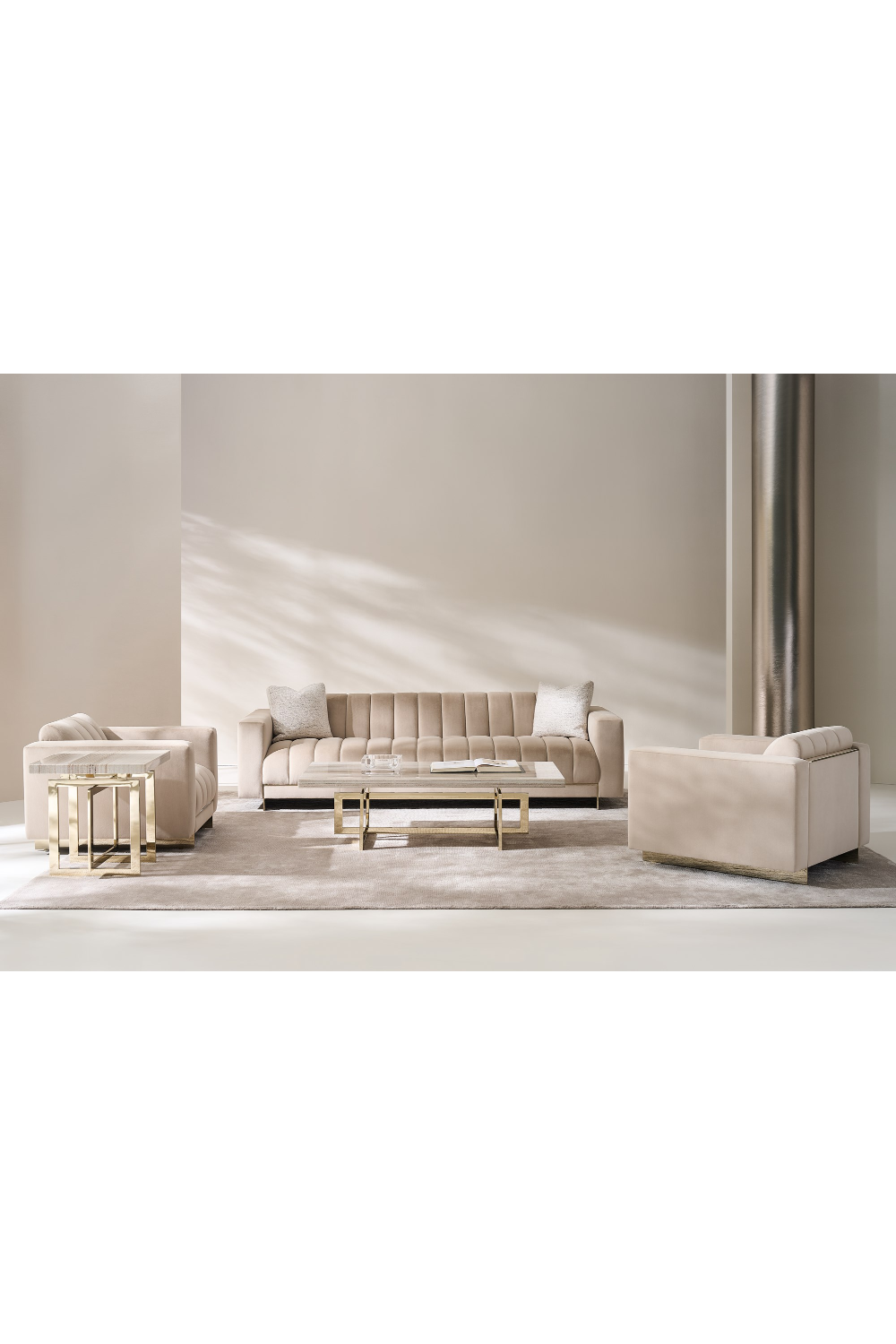 Geometrical Gold Base Coffee Table | Caracole Wish You Were Here | Oroa.com