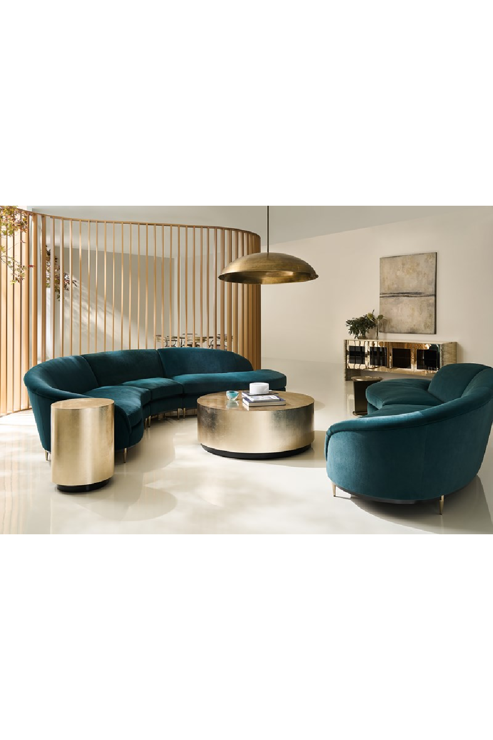 Taupe Silver Round Coffee Table | Caracole Coffee Couture | Oroa.com