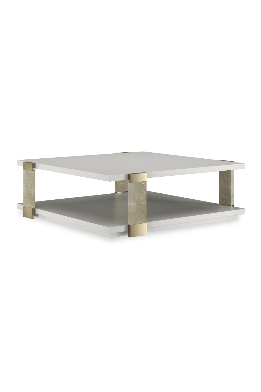 Gold Accent Square Coffee Table | Caracole I'll Take The Corner | Oroa.com