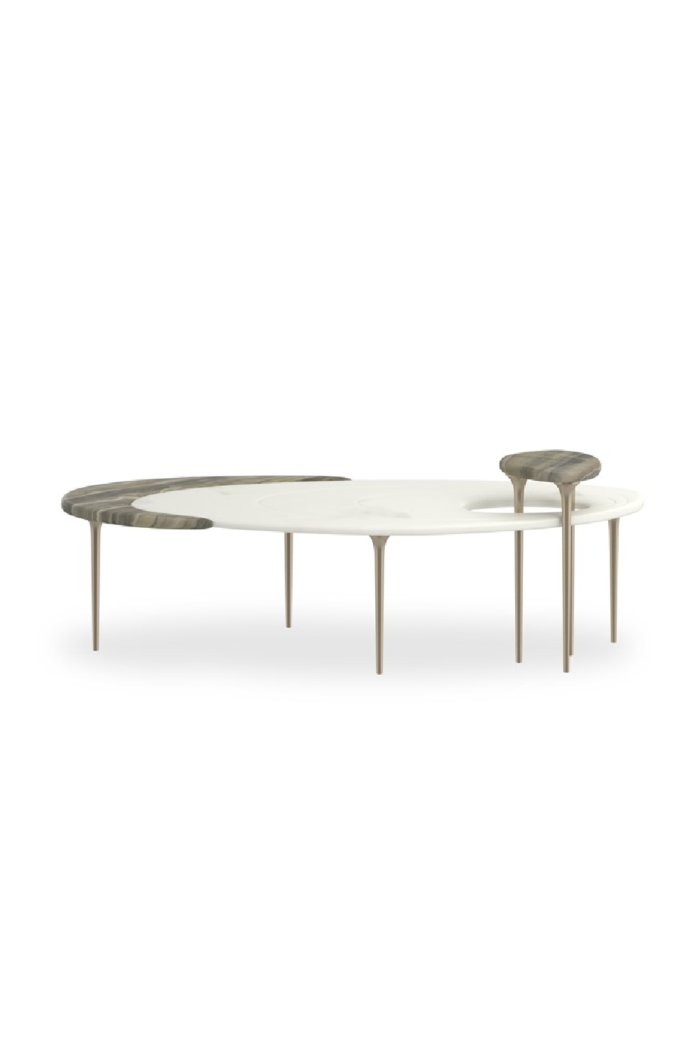 Oval Marble Modern Coffee Table | Caracole Resonance | Oroa.com