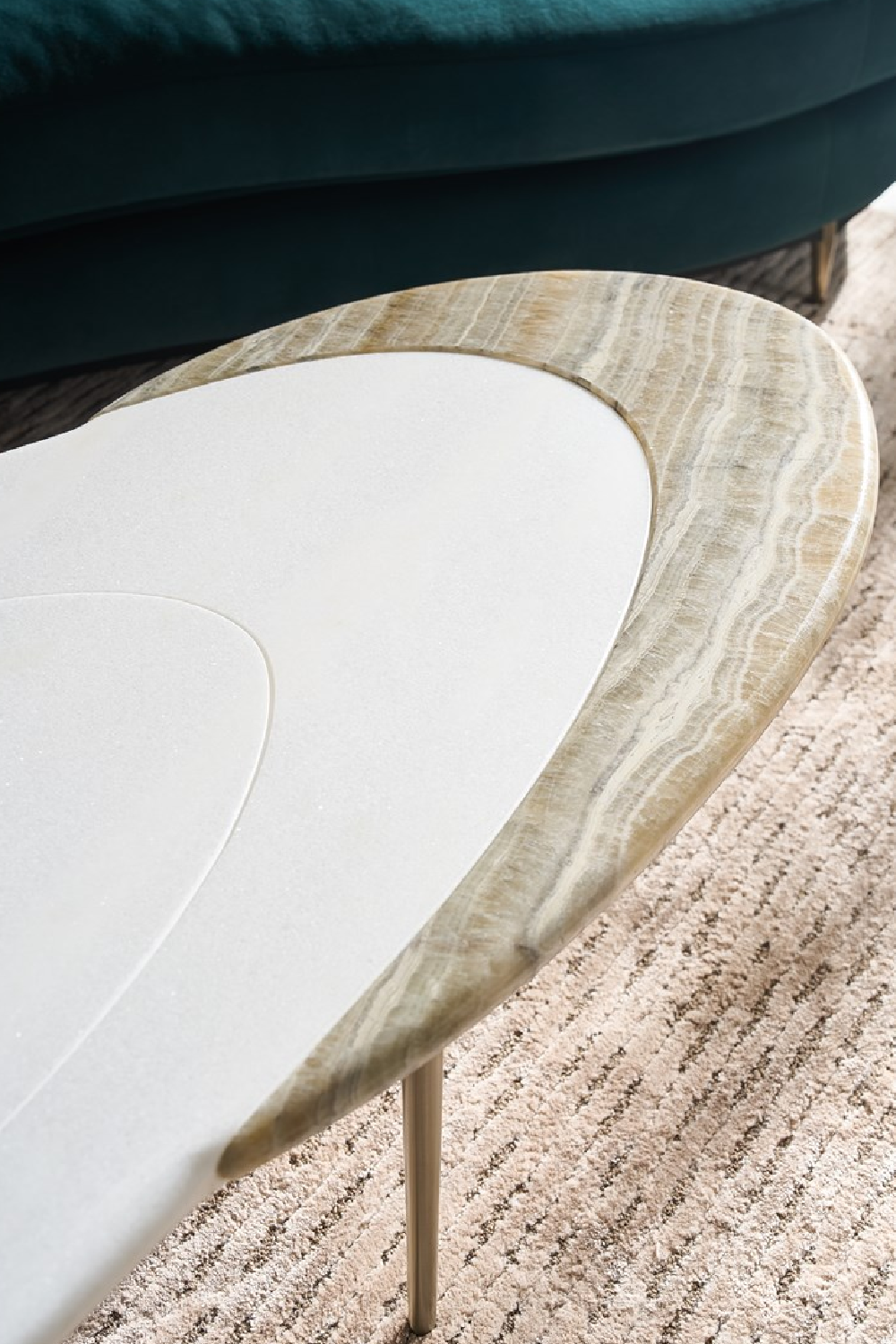 Oval Marble Modern Coffee Table | Caracole Resonance | Oroa.com