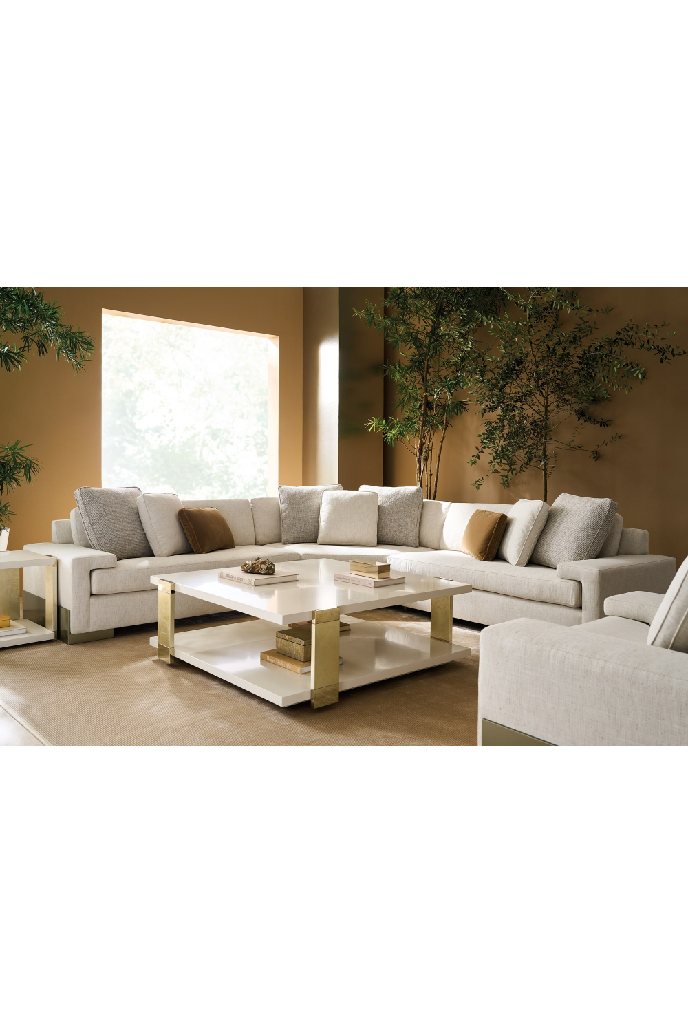 Gold Accent Square End Table | Caracole I'll Take The Corner | Oroa.com