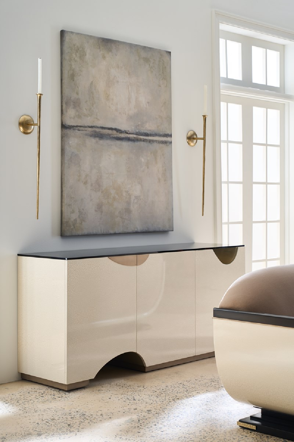 Ivory 3-Door Media Unit | Caracole Chasm | Oroa.com