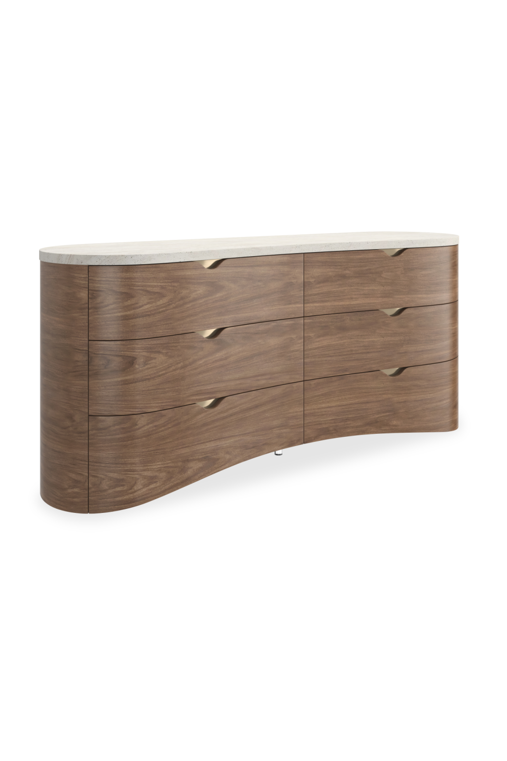 Travertine Top 6-Drawer Dresser | Caracole Fleur | Oroa.com