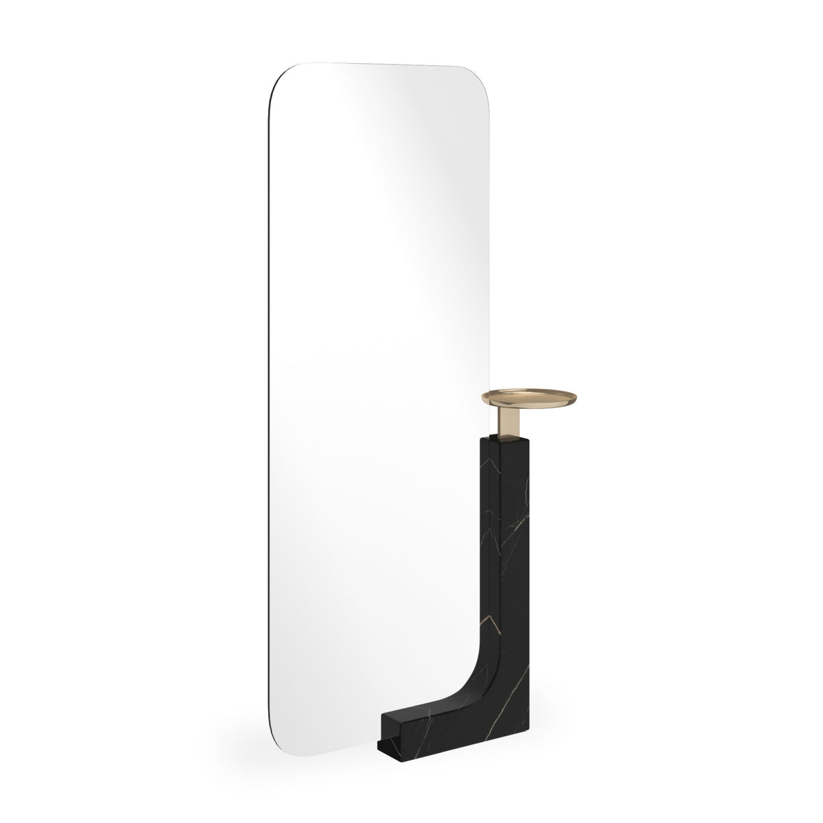 Black Marble Stand Floor Mirror | Caracole Overlap