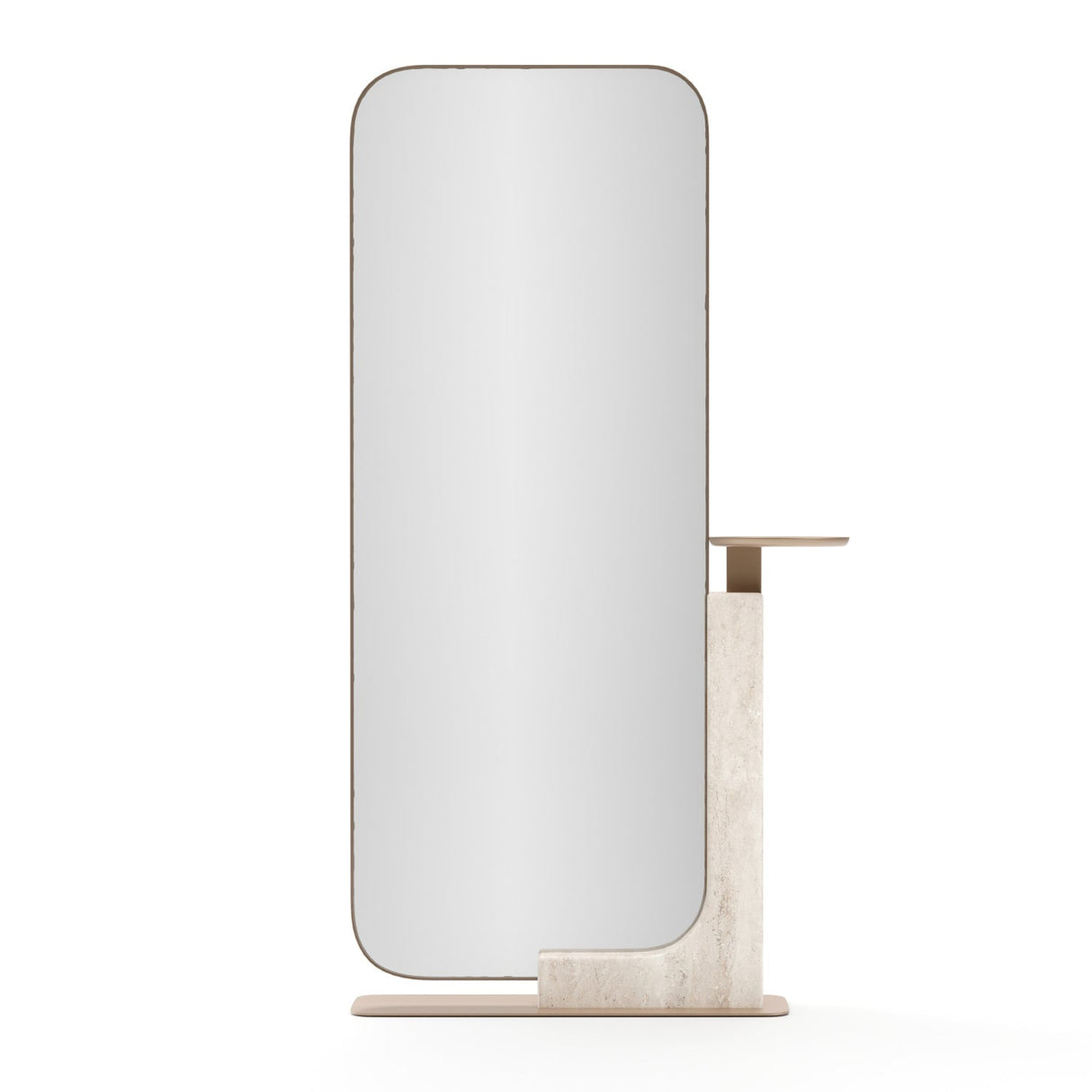 Travertine Stand Floor Mirror – Overlap – side view