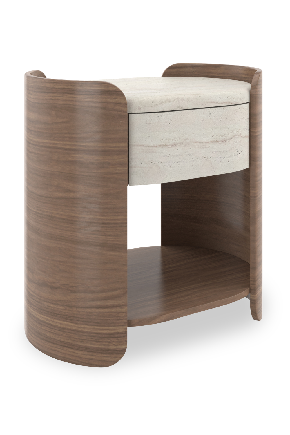 Travertine 1-Drawer Open Nightstand | Caracole Fleur | Oroa.com