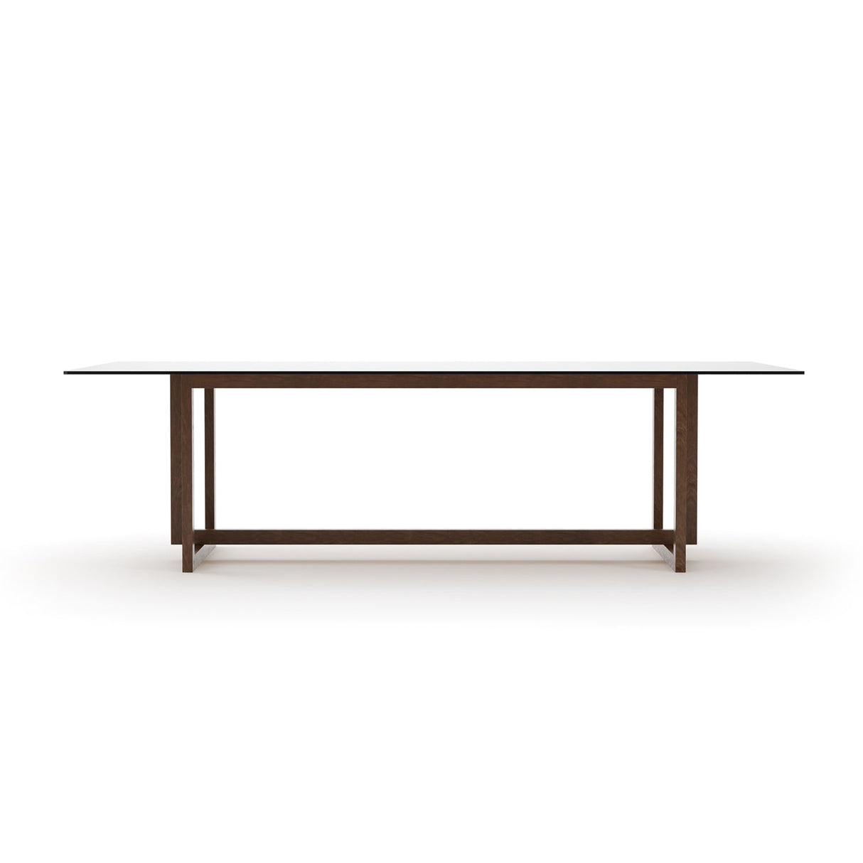 Smoked Bronze Glass Dining Table – Wish You Were Here – front view