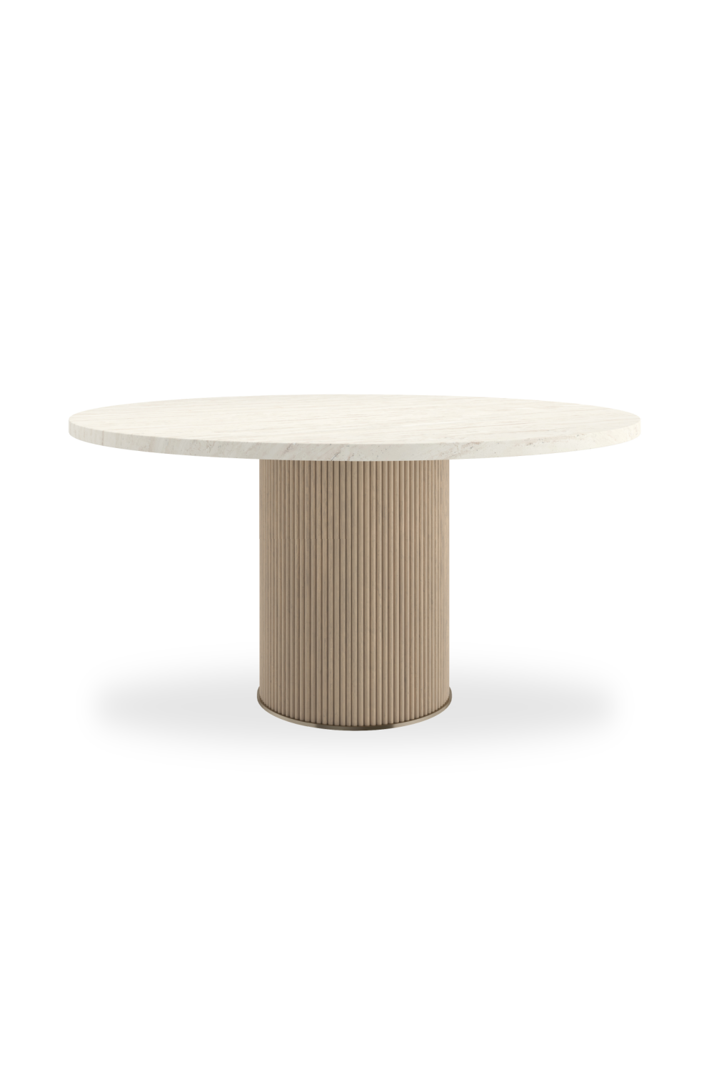 Round Cream Travertine Dining Table | Caracole Rhythm | Oroa.com
