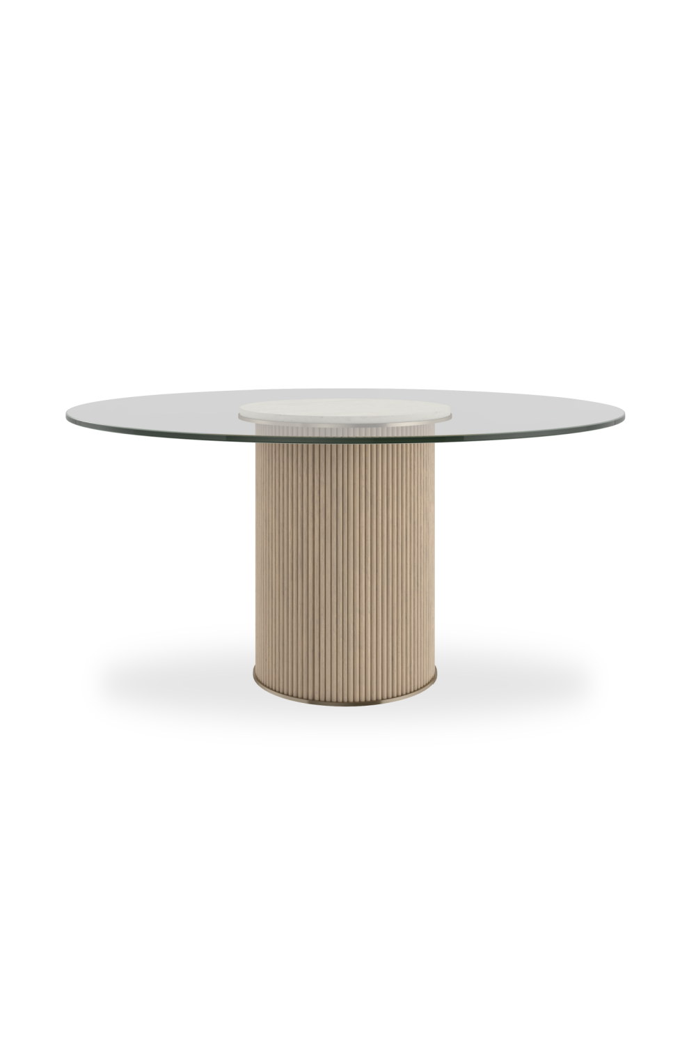 Clear Glass Round Dining Table | Caracole Rhythm | Oroa.com