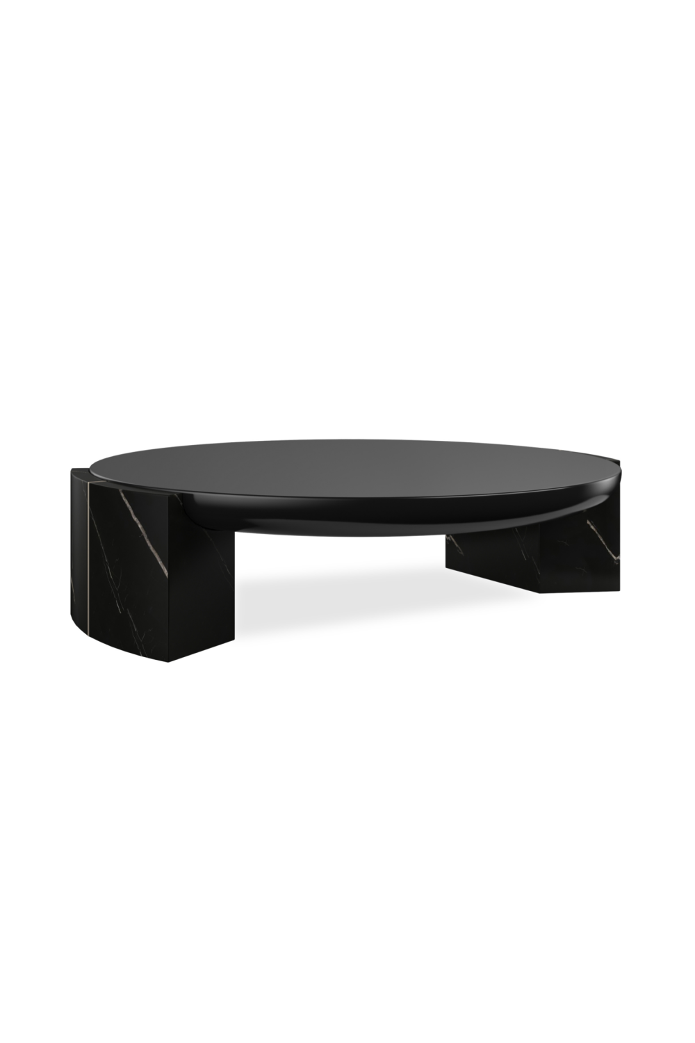 Black Round Coffee Table | Caracole Overlap | Oroatrade.com