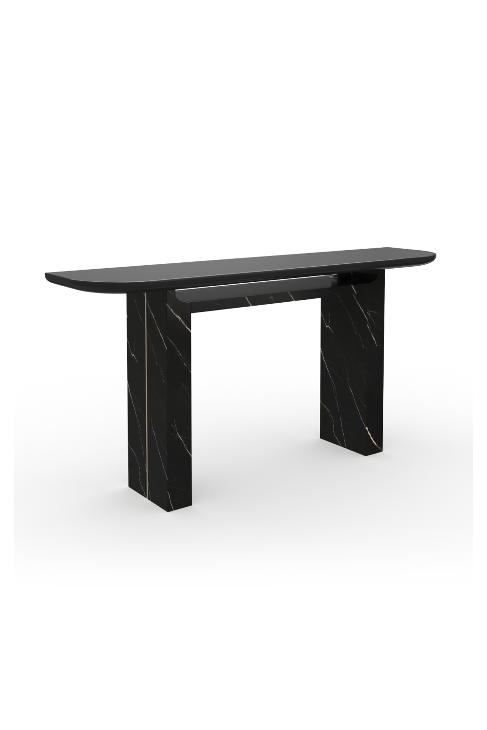 Black Stone Panel Console Table | Caracole Overlap | OROA.com
