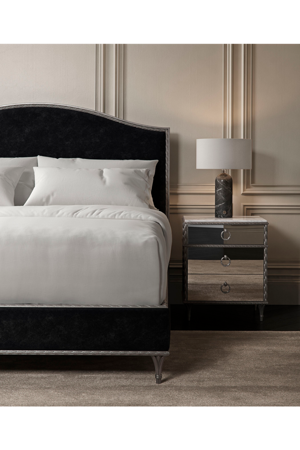 Camelback Platform Queen Bed | Caracole Fontainebleau | Oroa.com