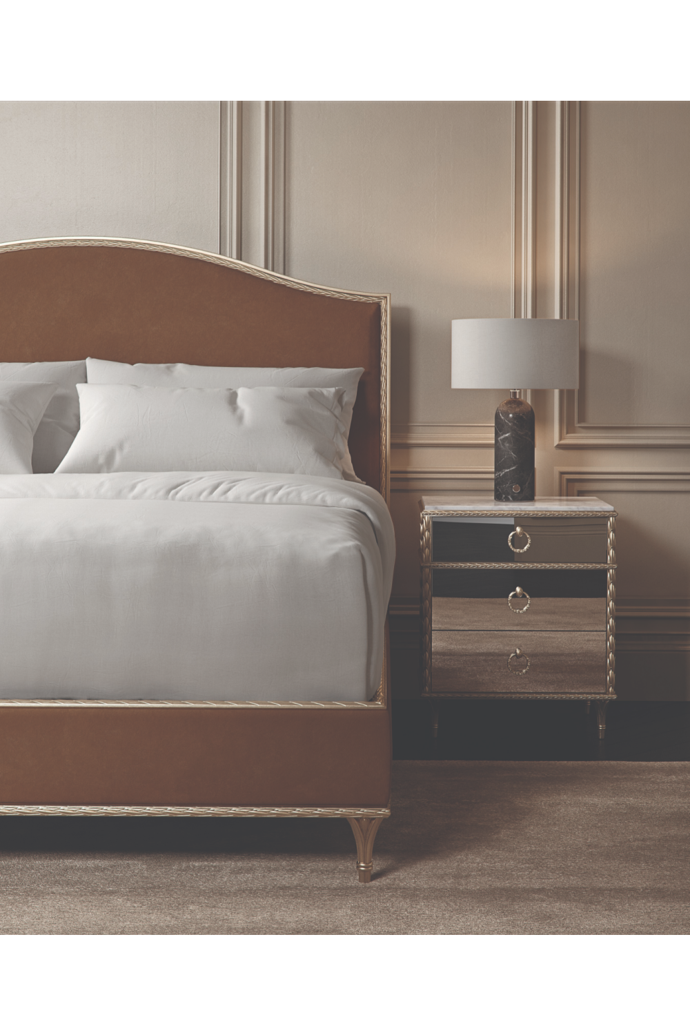 Camelback Platform King Bed | Caracole Fontainebleau | Oroa.com
