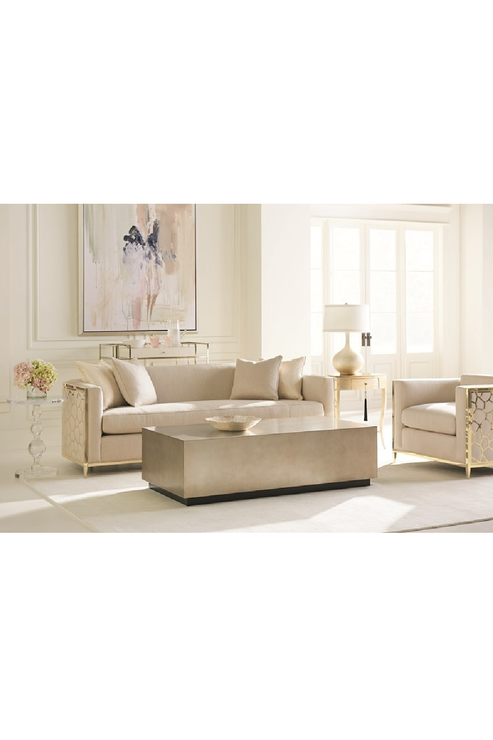 Gold 1-Drawer Accent Table | Caracole Tres, Tres Chic | Oroa.com