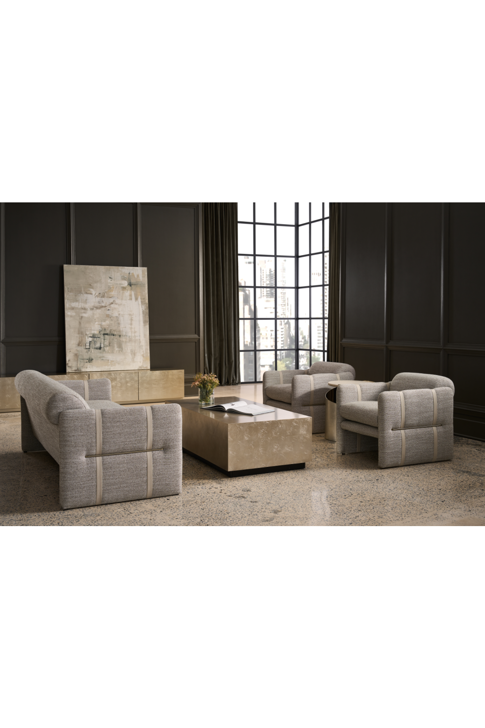 Rectangular Taupe Coffee Table | Caracole Cocktail Couture | Oroa.com