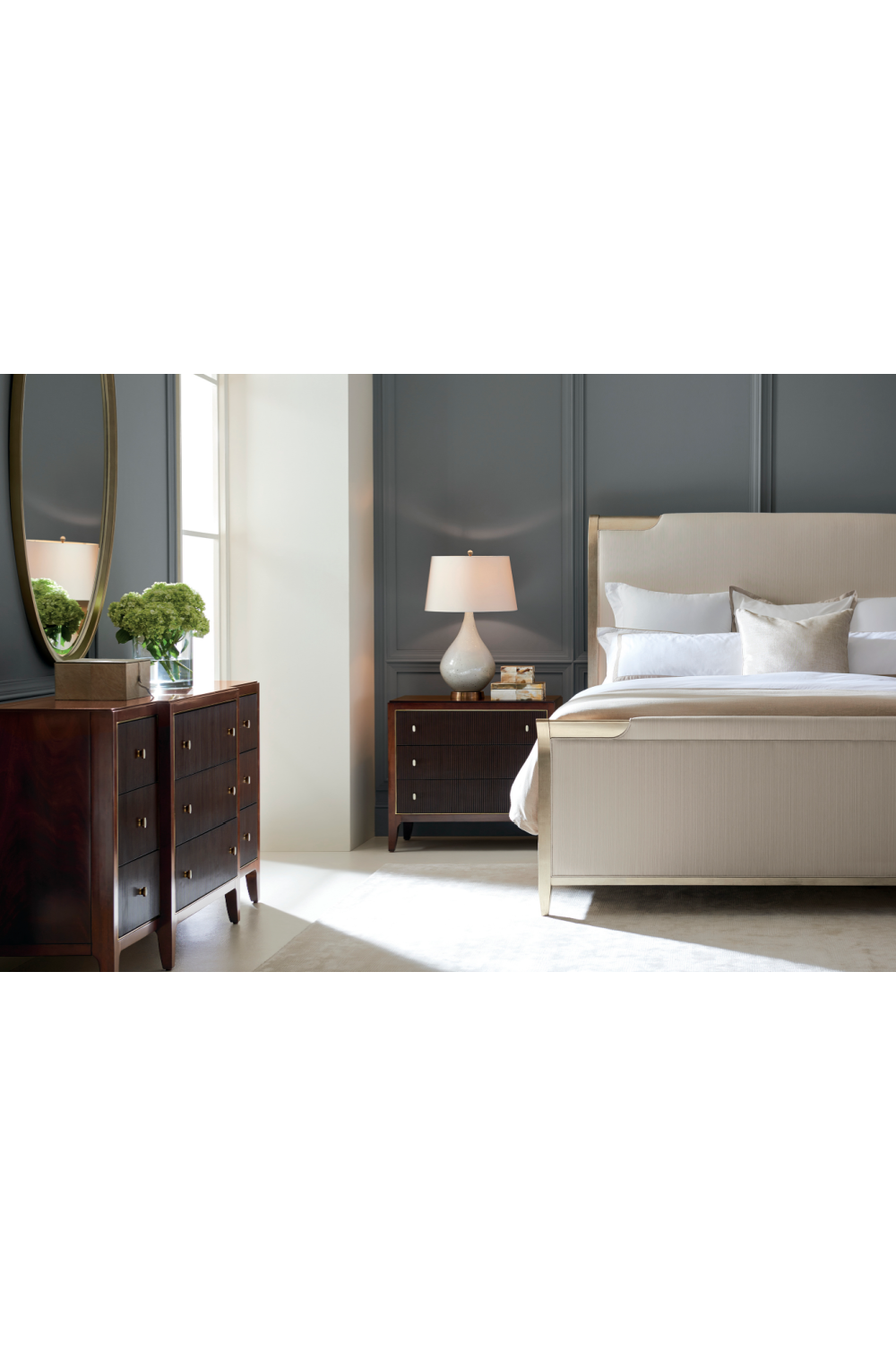 Off White Weave King Bed | Caracole Nite In Shining Armor | Oroa.com