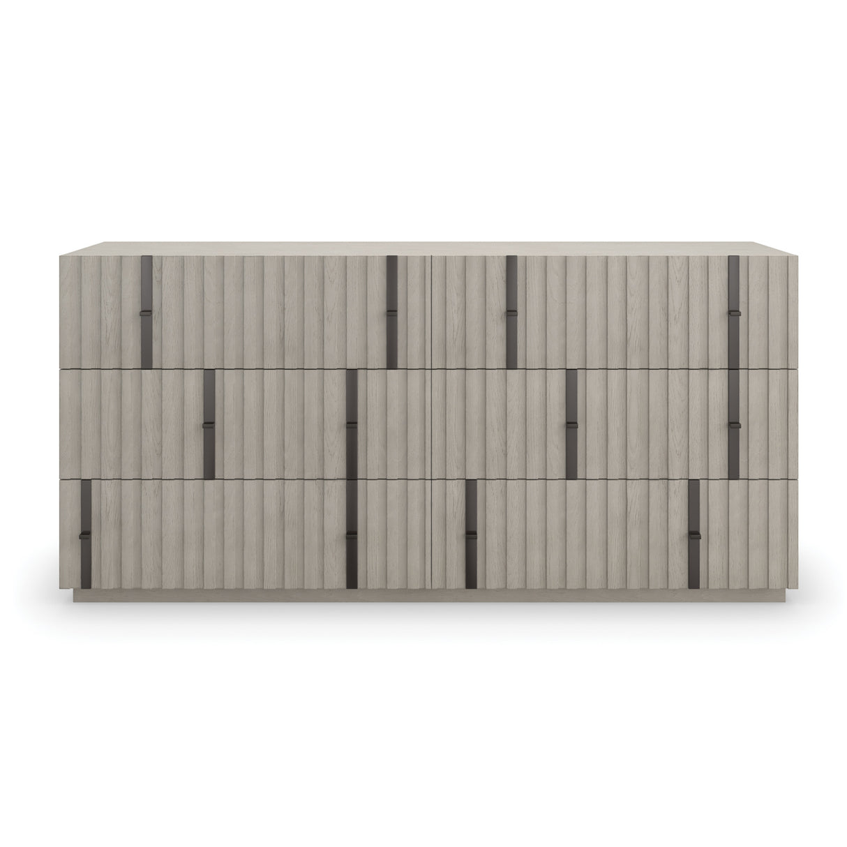 Gray Slatted 6-Drawer Dresser | Oroa.com
