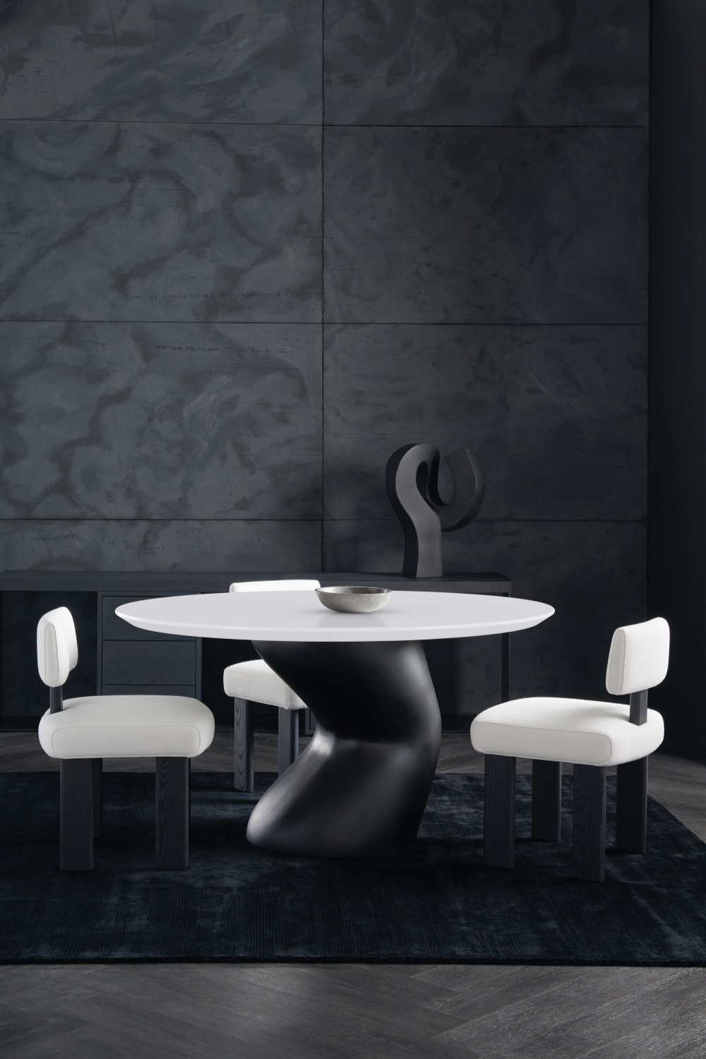 Wavy Black Base Dining Table | Caracole Jose | Oroa.com