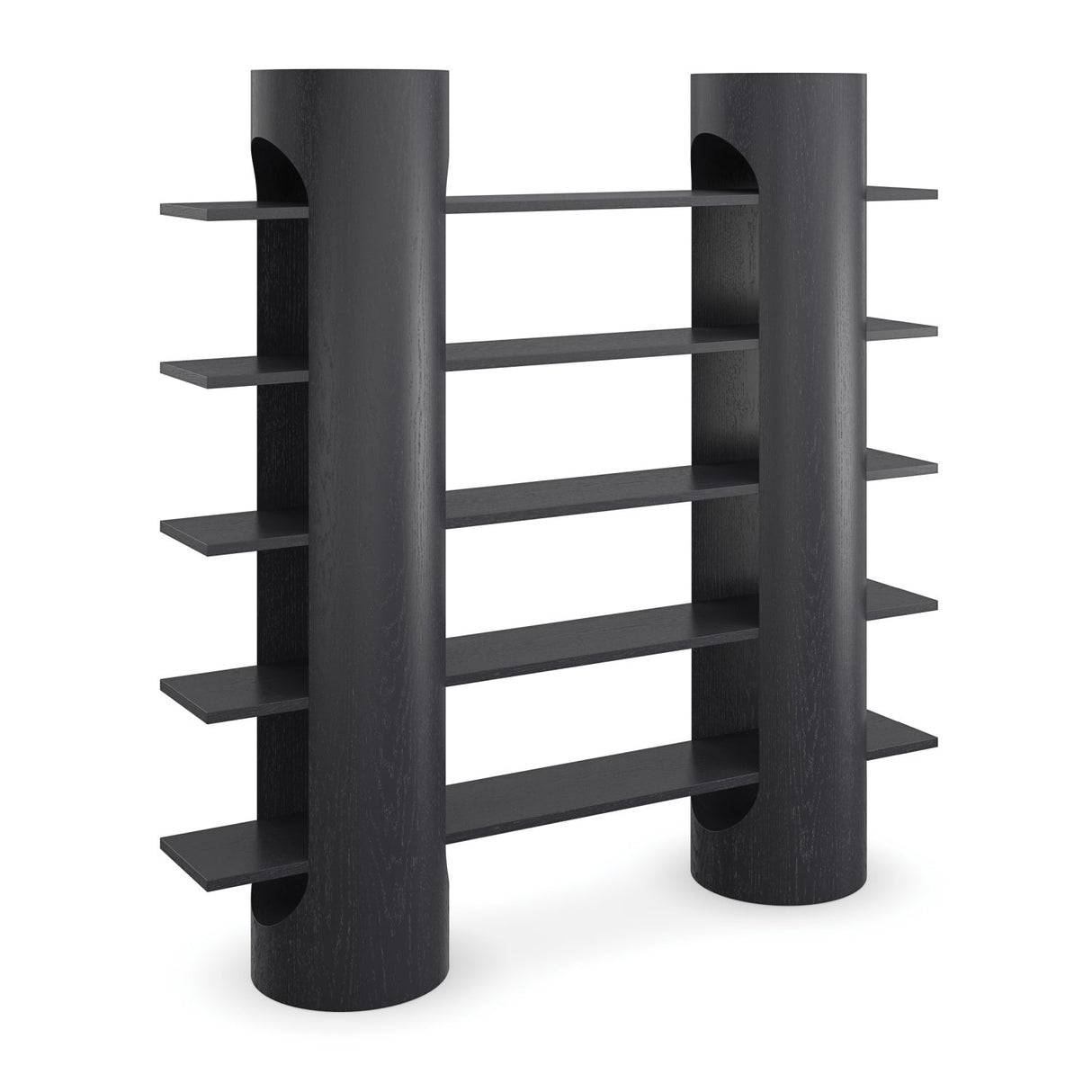 Modern furniture - Black Wooden 5-Shelf Bookcase - www.oroa.com