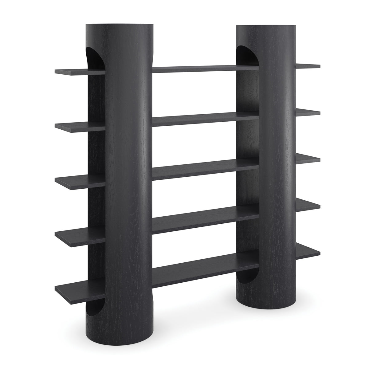 Modern furniture - Black Wooden 5-Shelf Bookcase - www.oroa.com