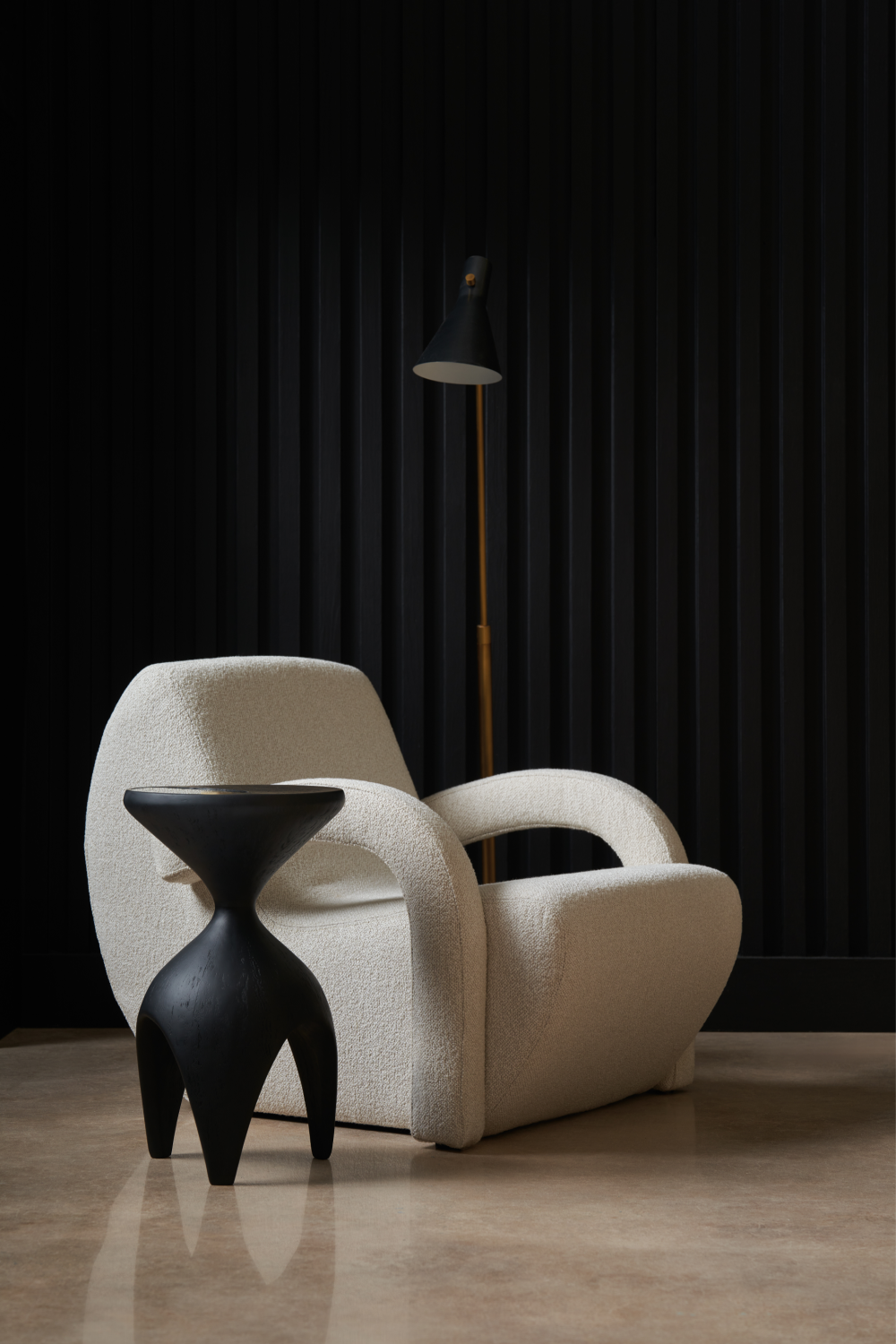 White Boucle Accent Chair | Caracole Leo | Oroa.com