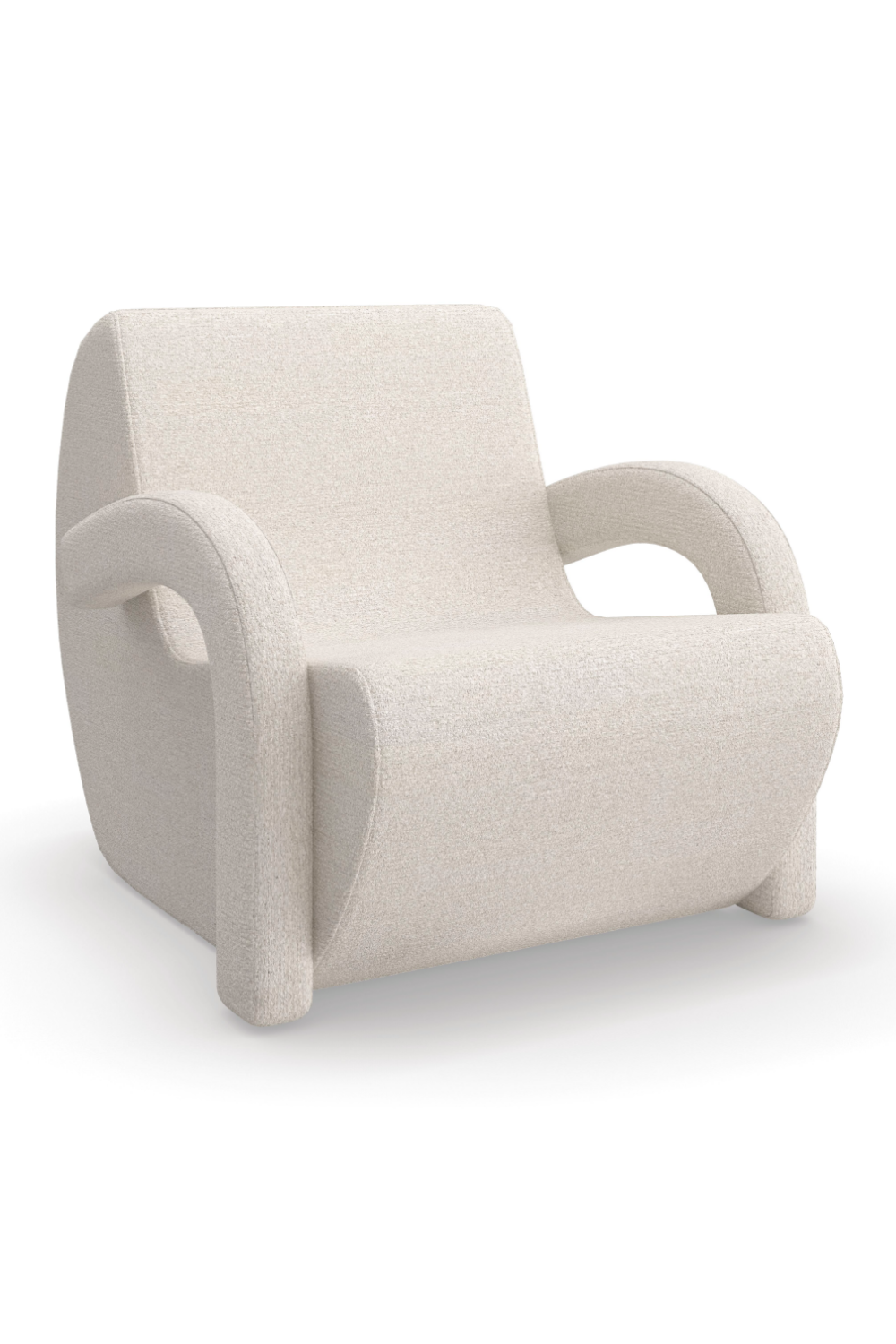 White Boucle Accent Chair | Caracole Leo | Oroa.com