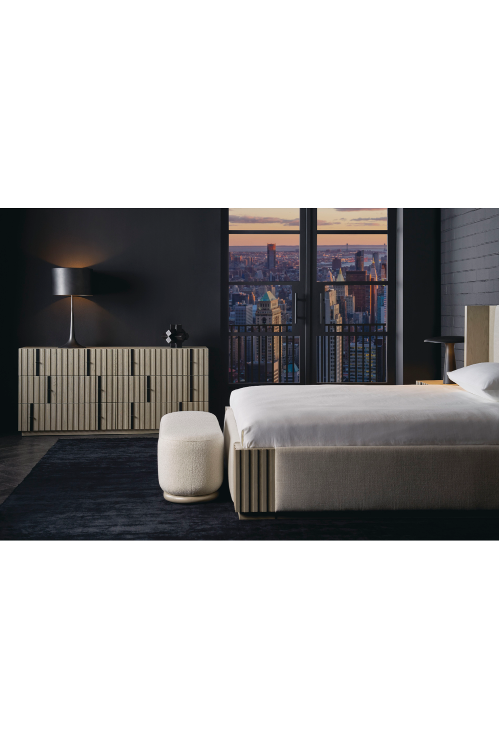 Bouclé Oval Bench | Caracole Asha | Oroa.com