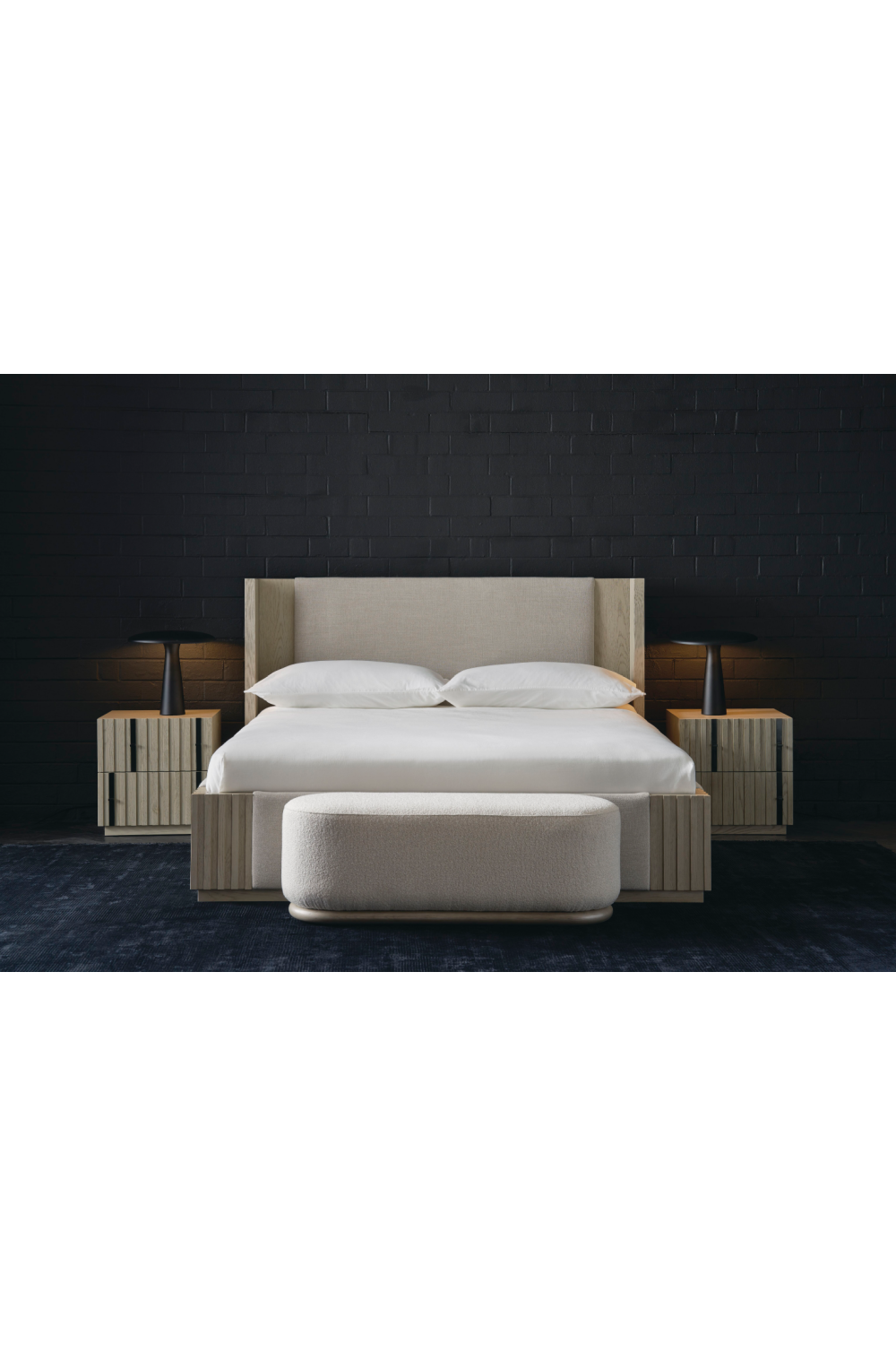 Bouclé Oval Bench | Caracole Asha | Oroa.com