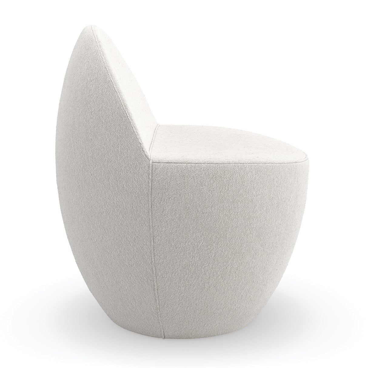 White Boucle Accent Chair – Noa – side view